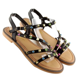 Sorte sandaler med nitter LS-6029 sort 1