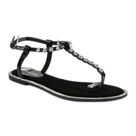 Via Giulia  Sorte flade sandaler 1