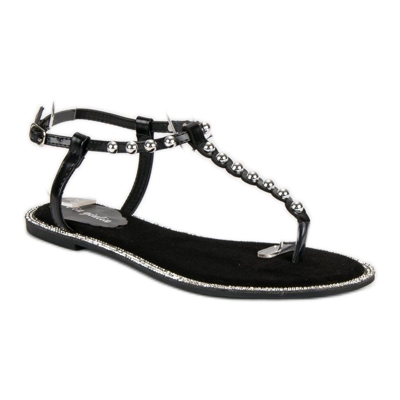 Via Giulia  Sorte flade sandaler 1