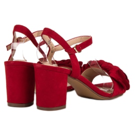 Top Shoes Røde sandaler på en stolpe 5
