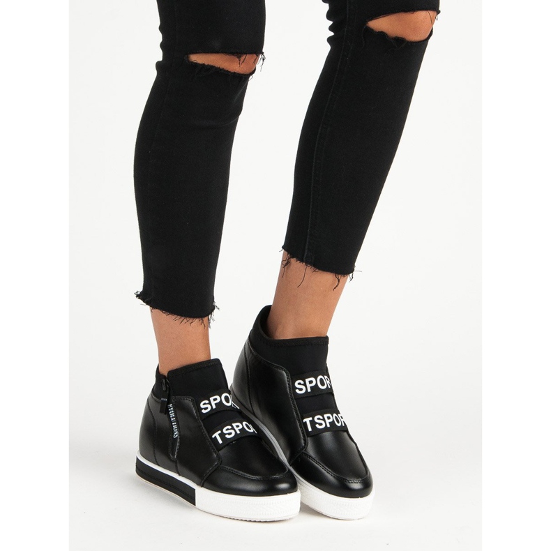 Sorte sneakers med lynlås 1