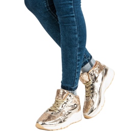 Gyldne sneakers med glitter gylden 2