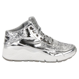 Sølv sneakers med glitter grå 6