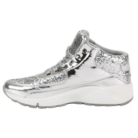 Sølv sneakers med glitter grå 1