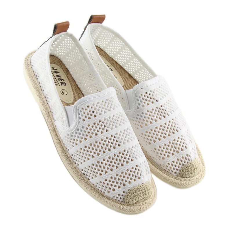 Hvide mesh espadriller F01B Hvide 2