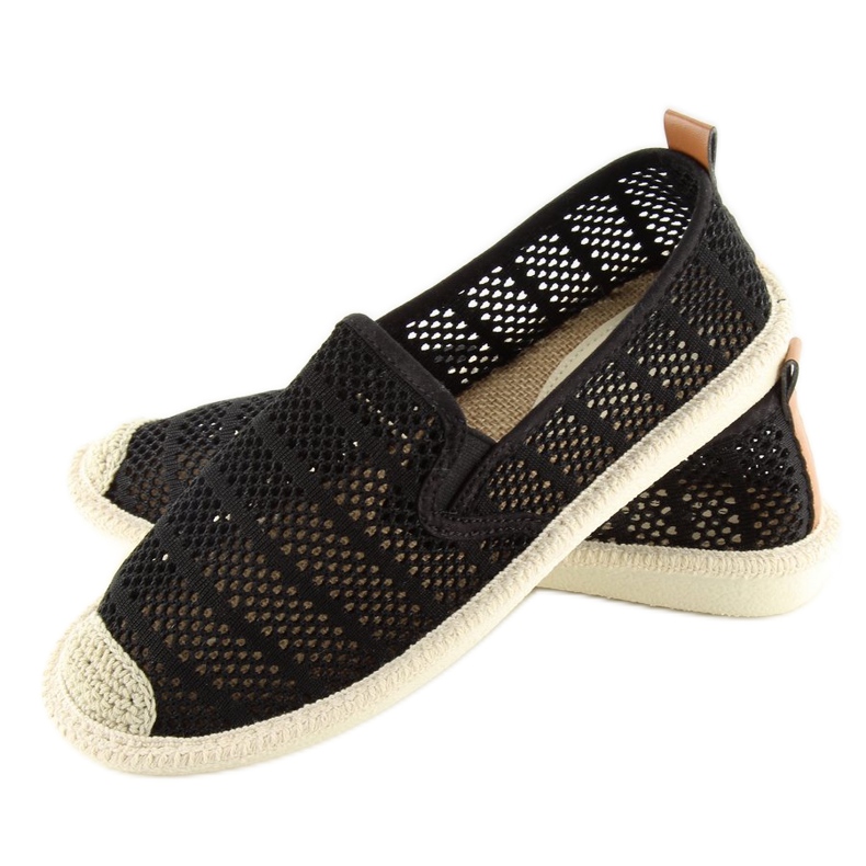 Sort mesh espadriller F01B Sort 1