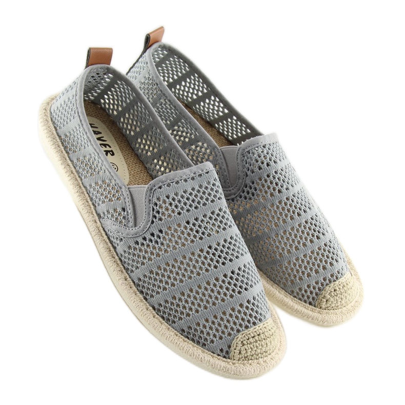 Grå mesh espadriller F01B Grå 2