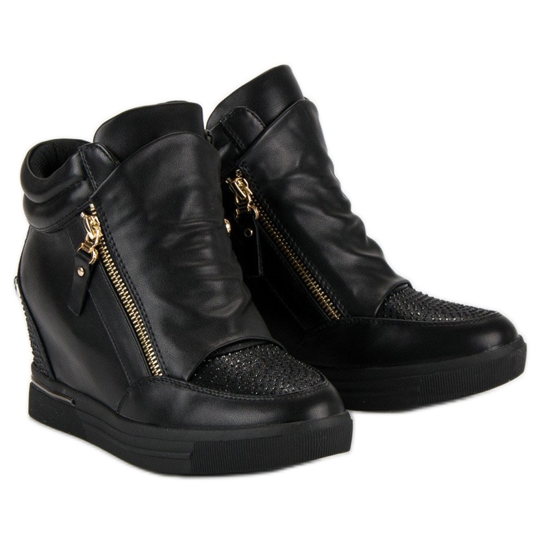 Stilfulde sneakers, sneakers sort 1