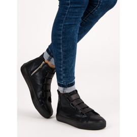 Sorte sneakers med elastik 2