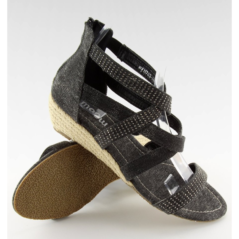 Sorte espadrillesandaler ME11783 Sorte 2