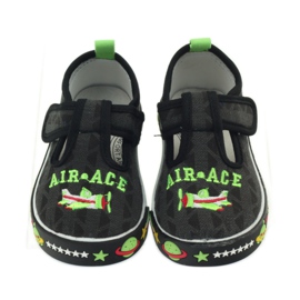 American Club sorte velcro børnesneakers 207/2018 hvid grøn 4