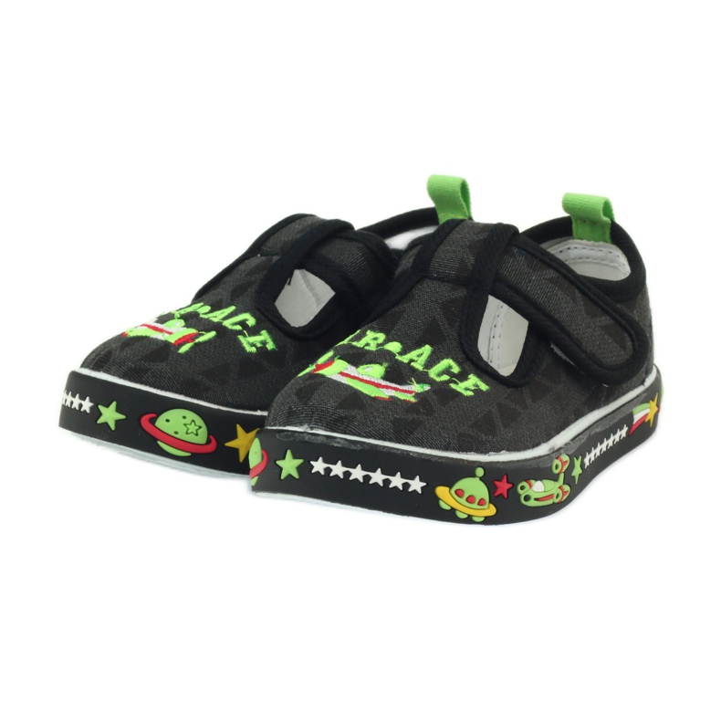 American Club sorte velcro børnesneakers 207/2018 hvid grøn 3