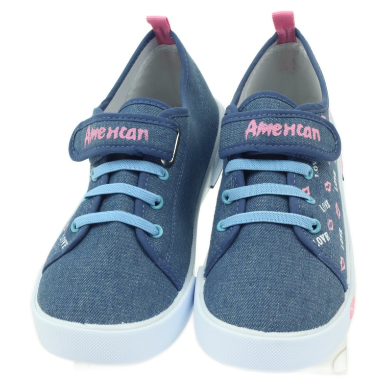American Club Amerikanske pink læber sneakers lyserød marineblå 4