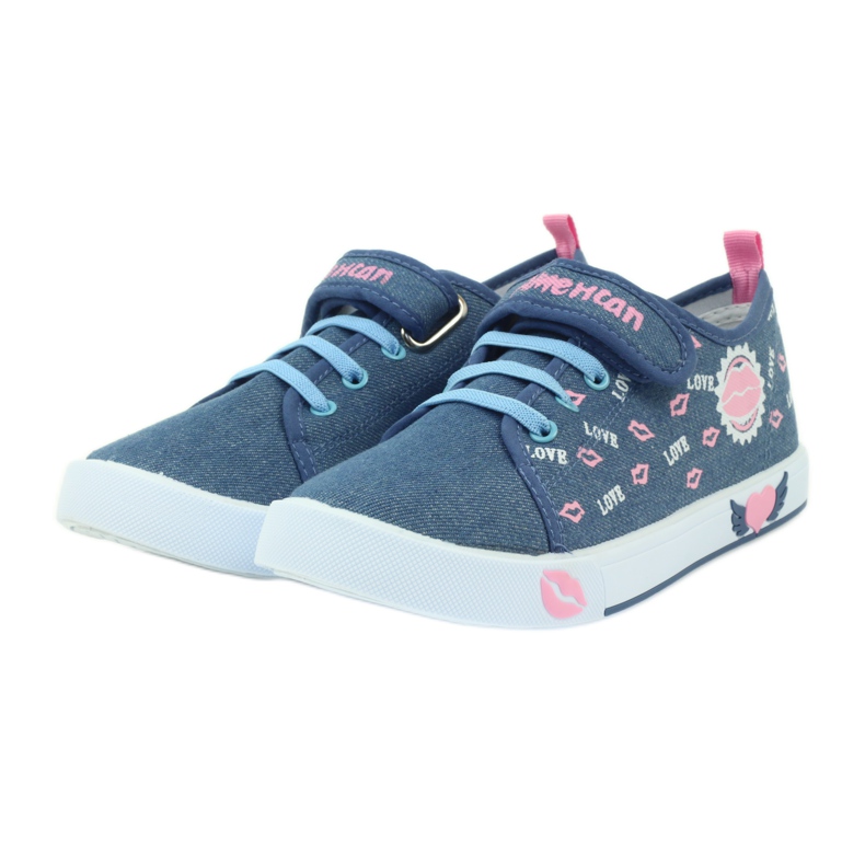 American Club Amerikanske pink læber sneakers lyserød marineblå 3