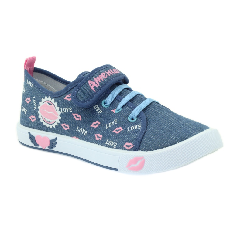 American Club Amerikanske pink læber sneakers lyserød marineblå 1