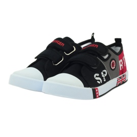 American Club Børnesko sneakers med det amerikanske flag Velcro sort hvid grå rød 3