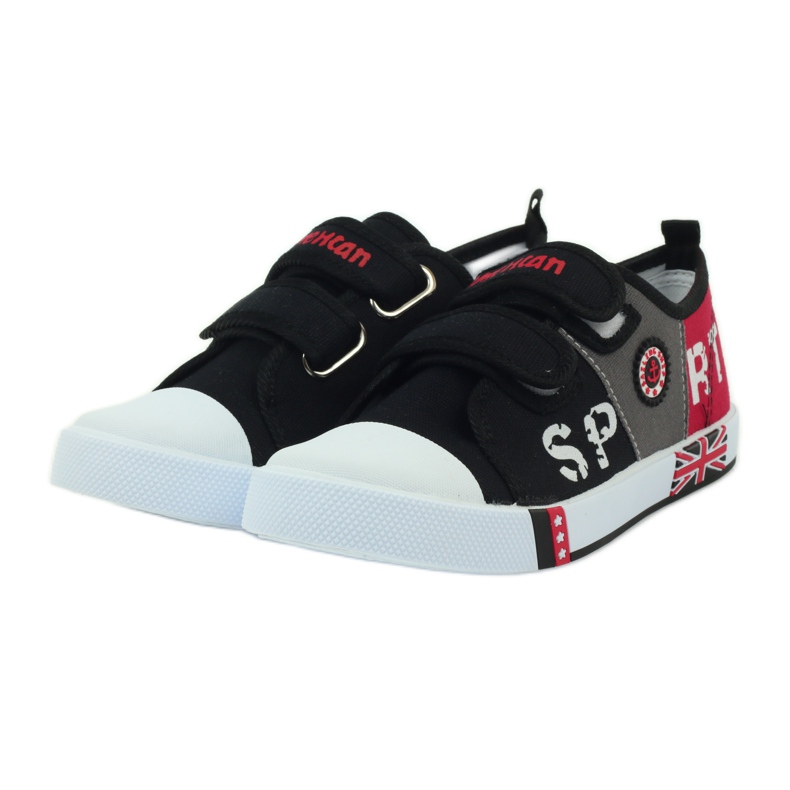 American Club Børnesko sneakers med det amerikanske flag Velcro sort hvid grå rød 3