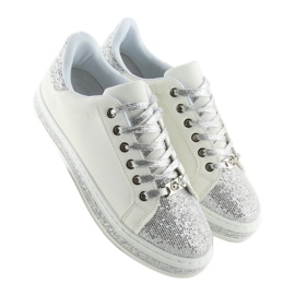 Hvide og sølvsneakers til kvinder BK-81 2