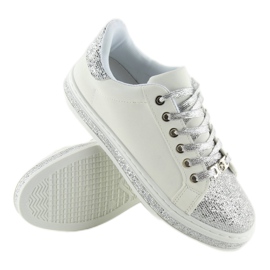 Hvide og sølvsneakers til kvinder BK-81 1