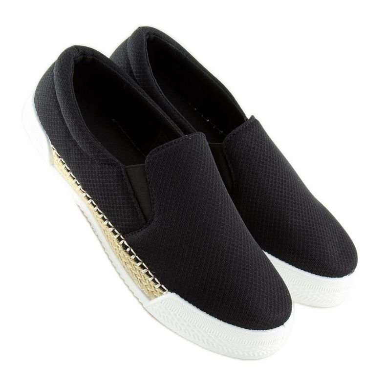 Sneakers slip-on sorte 15691A Sort 1
