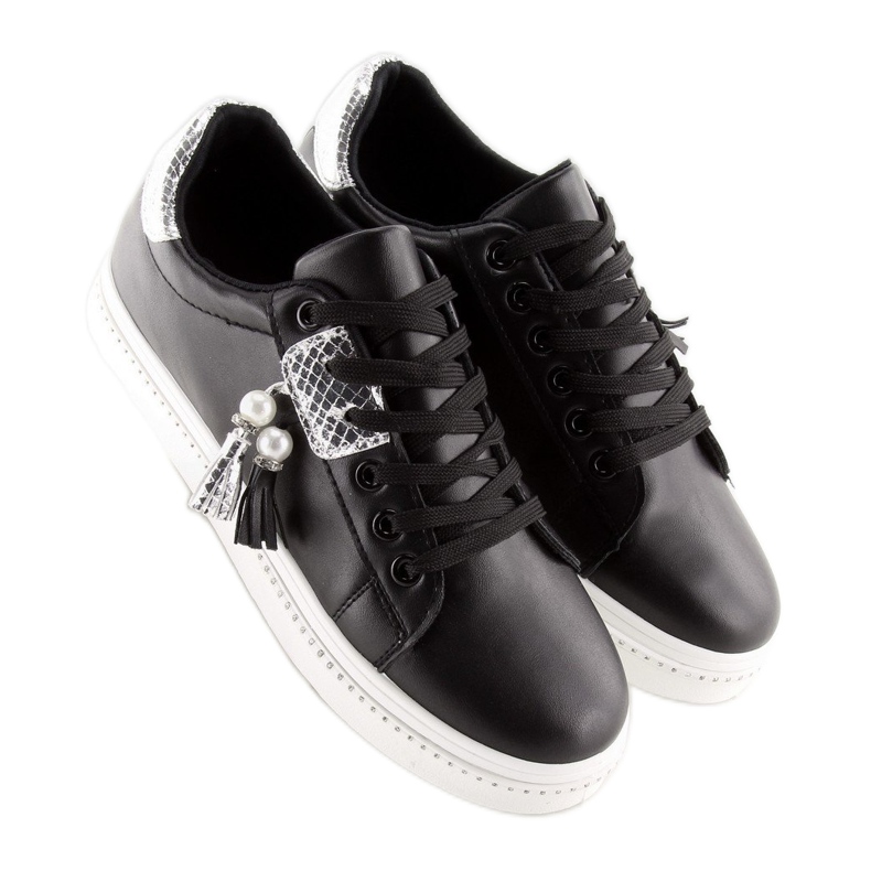 Sorte damesneakers 88038 SORT / HVID 1