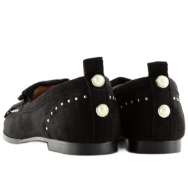 Sorte sorte loafers til kvinder G242 Sort 2