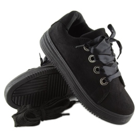 Sorte sneakers med bånd H99-23 Sort 1