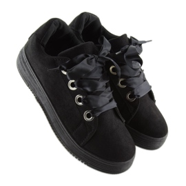 Sorte sneakers med bånd H99-23 Sort 2