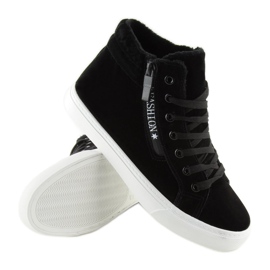 Sorte varme ankelsneakers W-3072 Sort 1