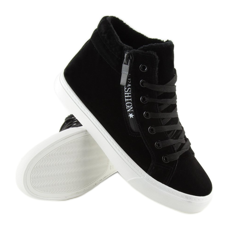 Sorte varme ankelsneakers W-3072 Sort 1