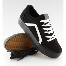 Sorte højsålede sneakers B318-16 Sort hvid 2