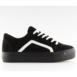 Sorte højsålede sneakers B318-16 Sort hvid 1