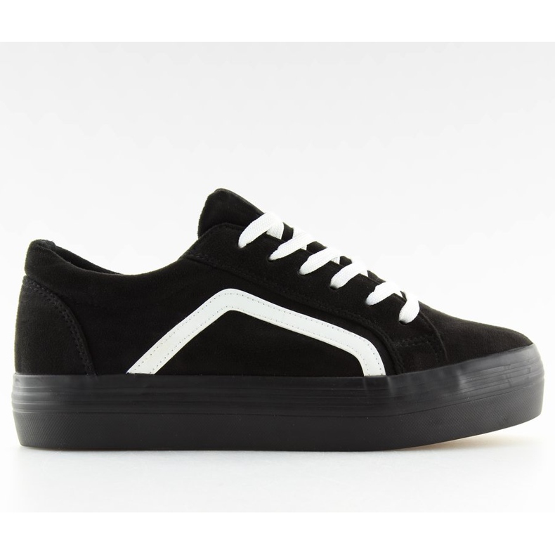 Sorte højsålede sneakers B318-16 Sort hvid 1