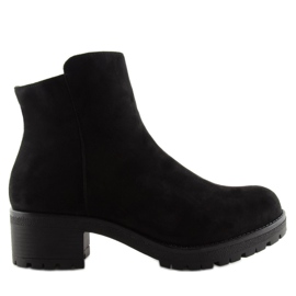 Sorte støvler med bred hæl JH561 1