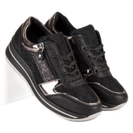 Kayla Stilfulde kvinders sneakers sort 1