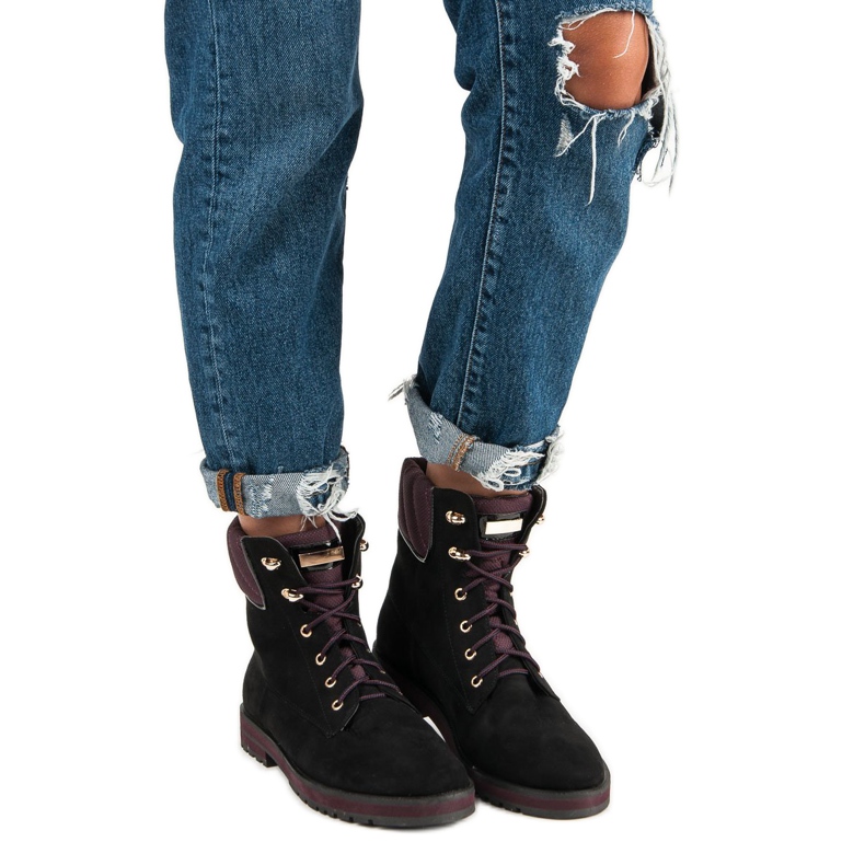 Lucky Shoes Sort ruskind arbejdere 1