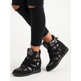 Skinnende sneakers sort 1