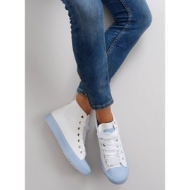 Sneakers til anklen med dobbelte snørebånd bl102p Blå hvid 1