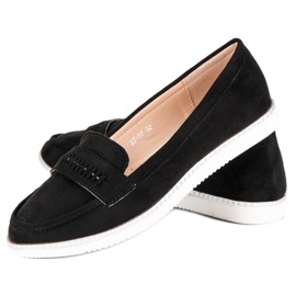 Super Me Loafers i sort ruskind 2