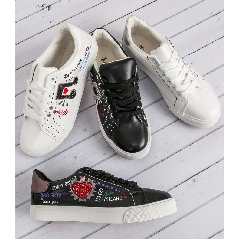 Sorte sneakers med tryk 1