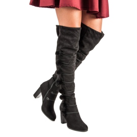 Elegante musketeerstøvler sort 2