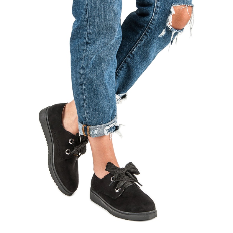 Sneakers i ruskind sort 1
