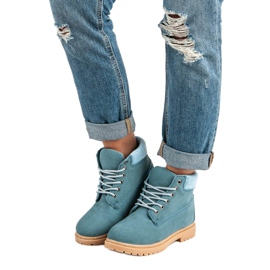 Original Walkman Shoes Blå læderstøvler 2