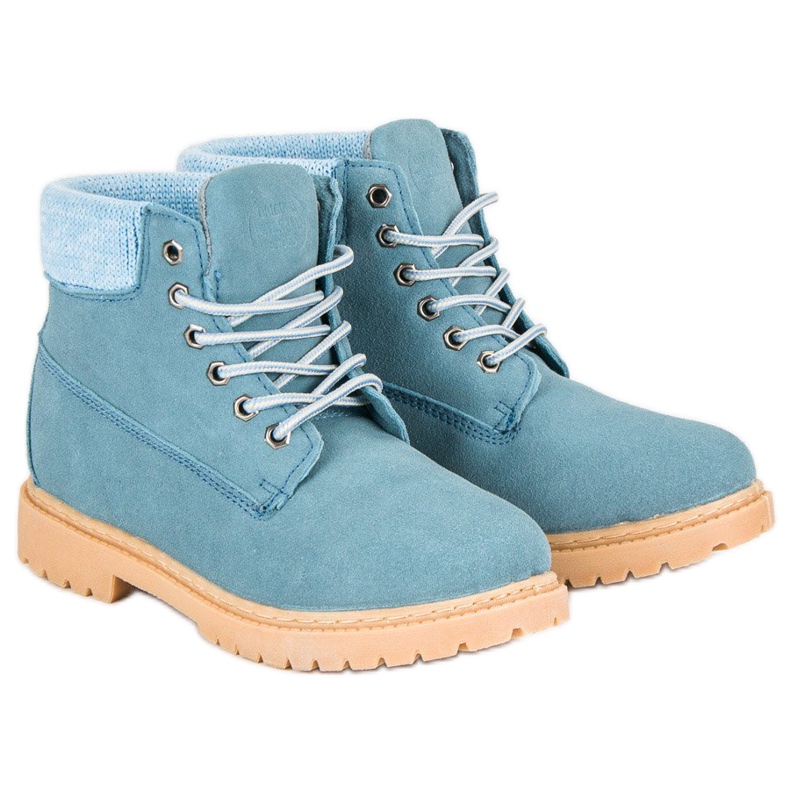 Original Walkman Shoes Blå læderstøvler 1