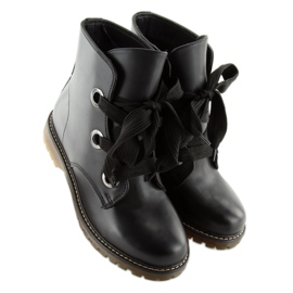 Sorte snørestøvler PF276 Sort 1