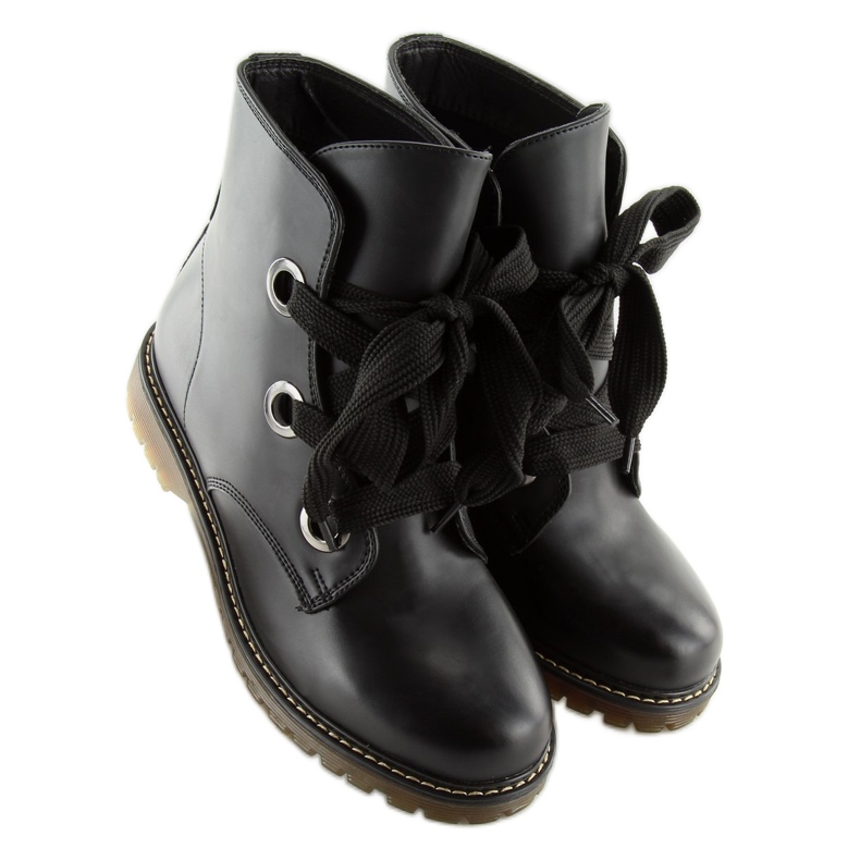 Sorte snørestøvler PF276 Sort 1