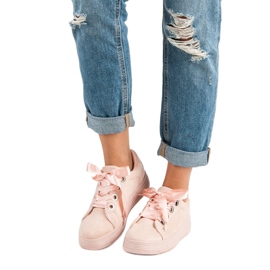 Lyserøde sneakers i ruskind 1