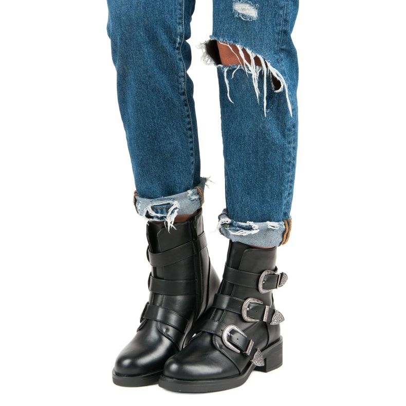 Ideal Shoes Moderigtige støvler til efteråret sort 1