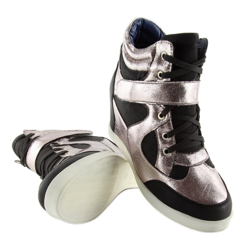 Sort isolerede sneakers 2355 SORT / SILVER grå 1