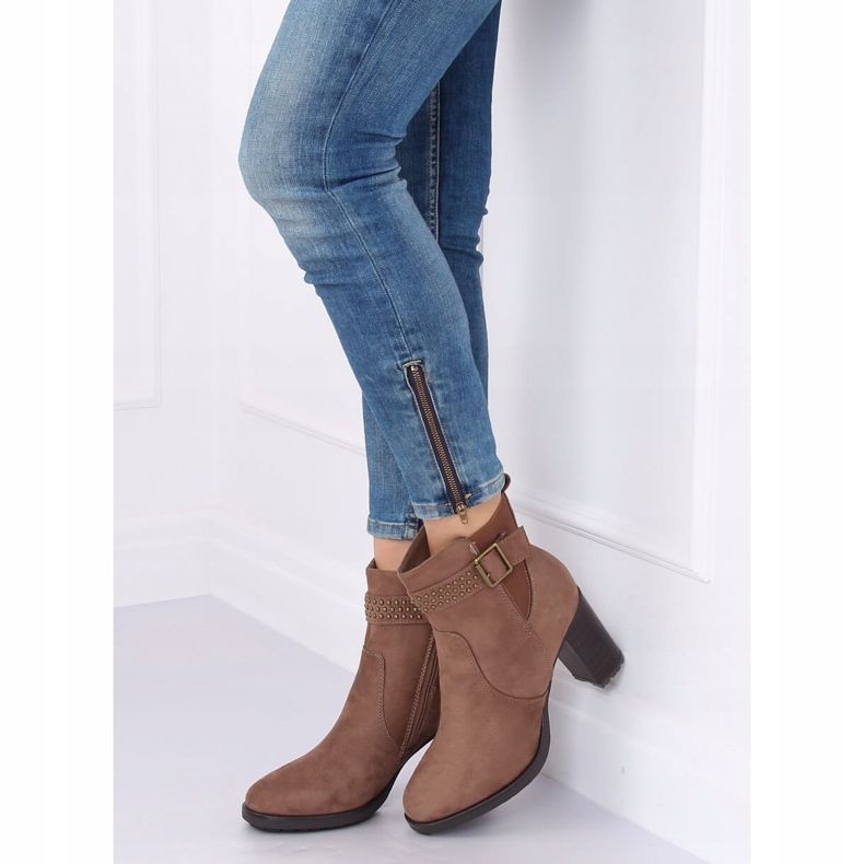 Brune højhælede støvler 6139 Khaki kaki 2
